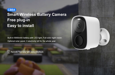 VSTARCAM smart ηλιακή κάμερα CB54-TZ, 2MP, Wi-Fi, μπαταρία 5000mAh, IP66