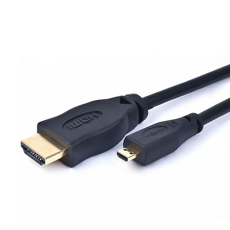 CABLEXPERT HDMI MALE TO MICRO D-MALE BLACK CABLE WITH GOLD-PLATED CONNECTORS 1.8M