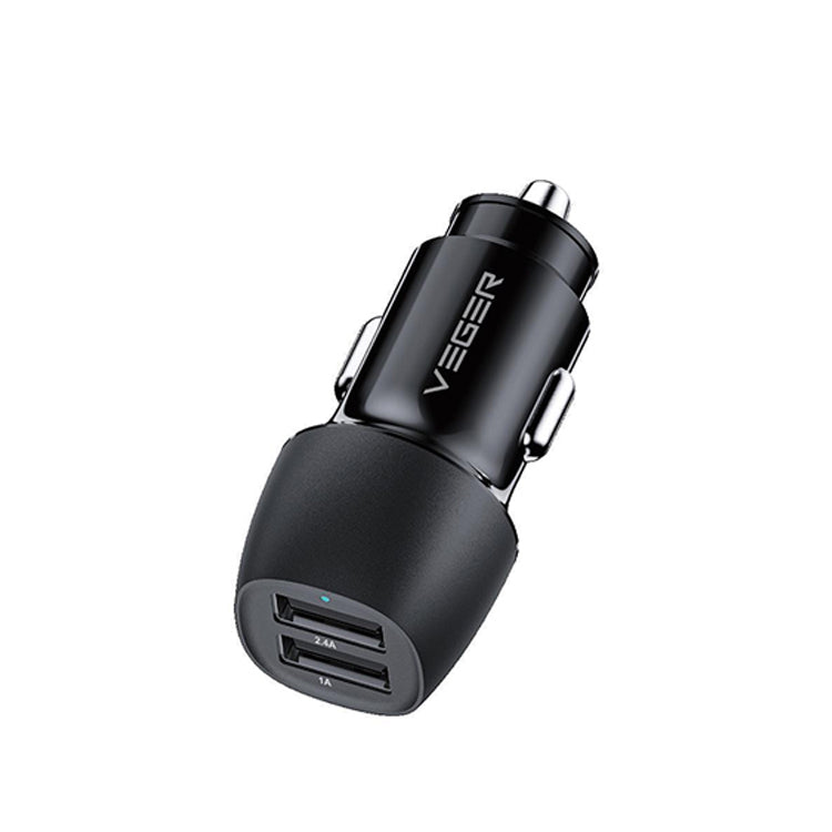 Veger CC316 - Chargeur de voiture 17W avec 2 ports USB 2A - Noir