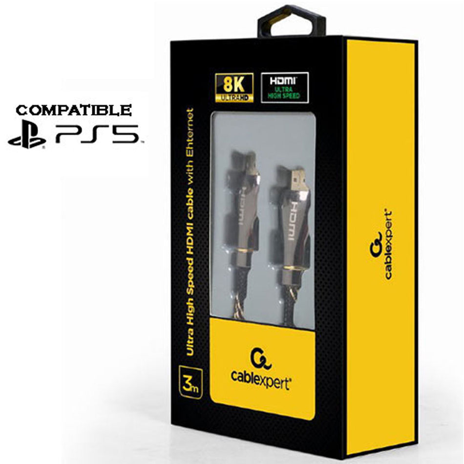 Cablexpert Ultra High Speed Hdmi Cable With Ethernet, 8 K Premium Series, 3 M