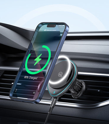 USAMS ασύρματος φορτιστής & βάση αυτοκινήτου US-CD222, 15W, μαύρο