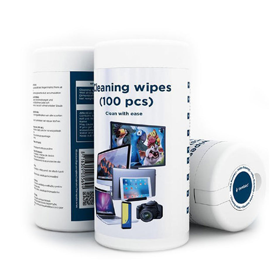 GEMBIRD ALCOHOL SCREEN CLEANING WIPRES (100PCS)
