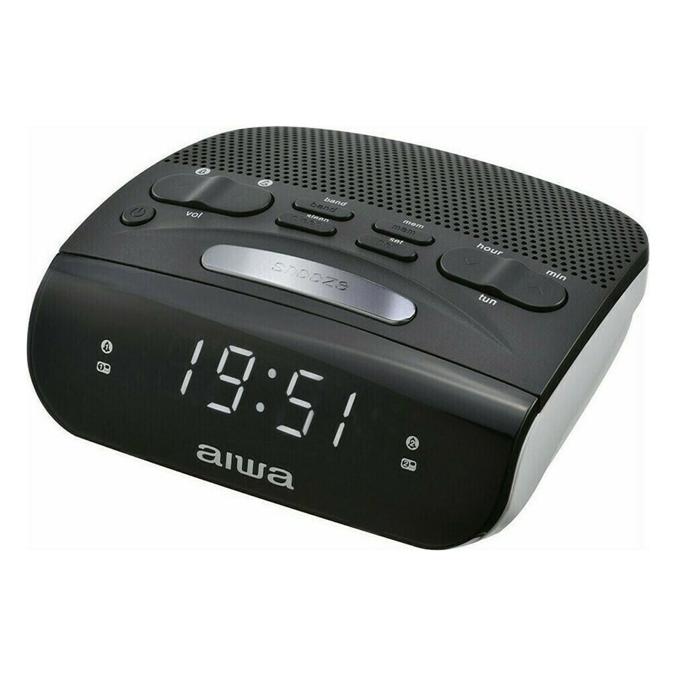 Aiwa Alarm Clock With Radio Am/Fm Black