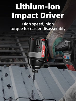 DELI παλμικό κατσαβίδι μπαταρίας DE-QZ20-1D2, Brushless, 20V, 2x 2Ah, 200N.m