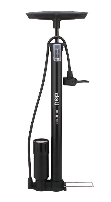 DELI τρόμπα χειρός DL-QT002 με μανόμετρο, 120PSI, μαύρη