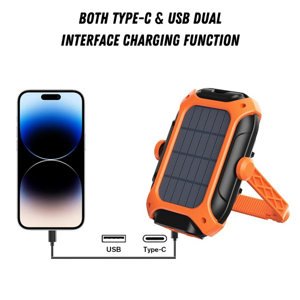 Laboratorul solar GM05 500 lumeni 16W | PowerBank & Type-C | Cu un magnet Rezistent la apă