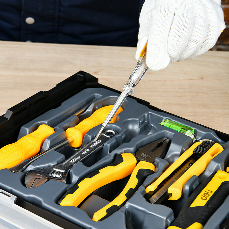 DELI HOUSEHOLD TOOL SET PP/CARBON STEEL 11PCS