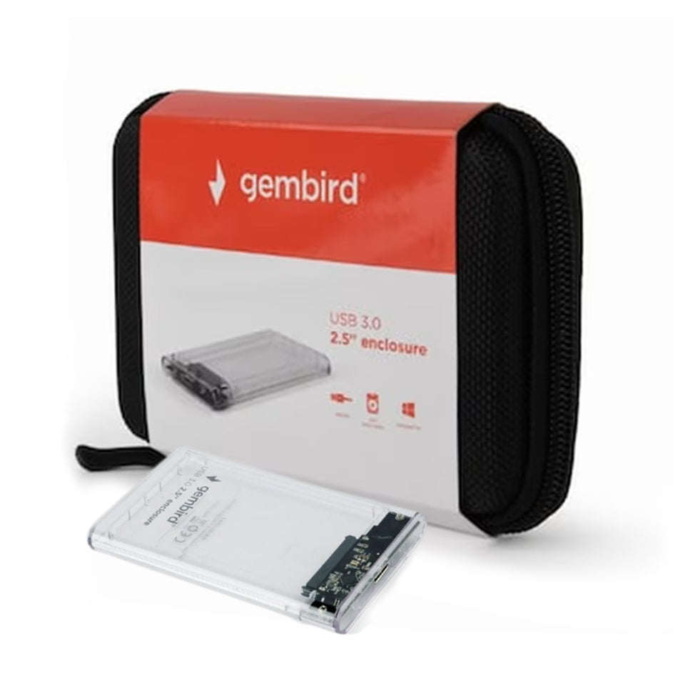 Gembird Usb 3,0 2,5' Enclosure For 9,5 Mm Drive Transparent Plastic