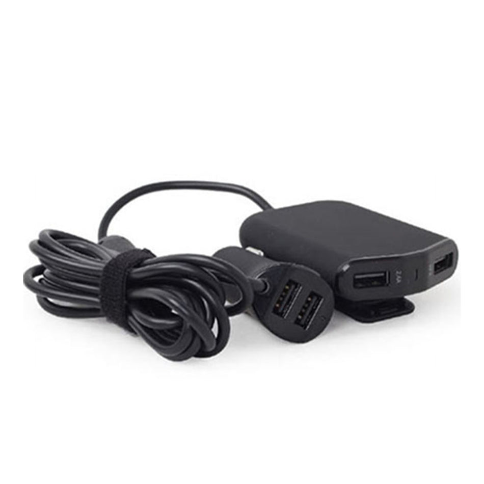 Energenie 4 Port Front And Back Seat Car Charger 9,6 A Black