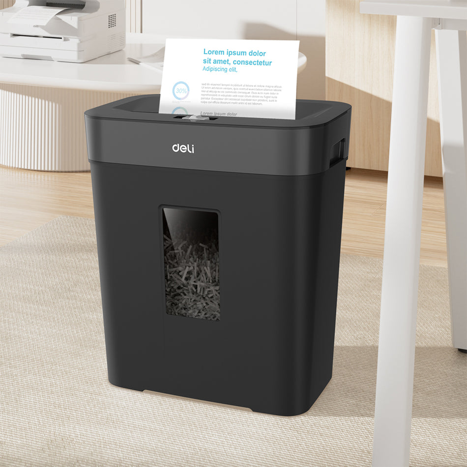 DELI P4 SMALL PAPER SHREDDER 15L BLACK