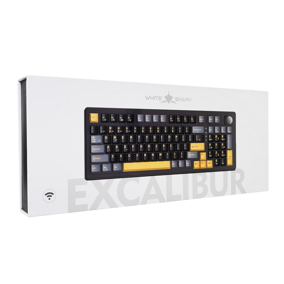 WHITE SHARK MECH US KEYBOARD RED SWITCH GK-007151 EXCALIBUR BLACK