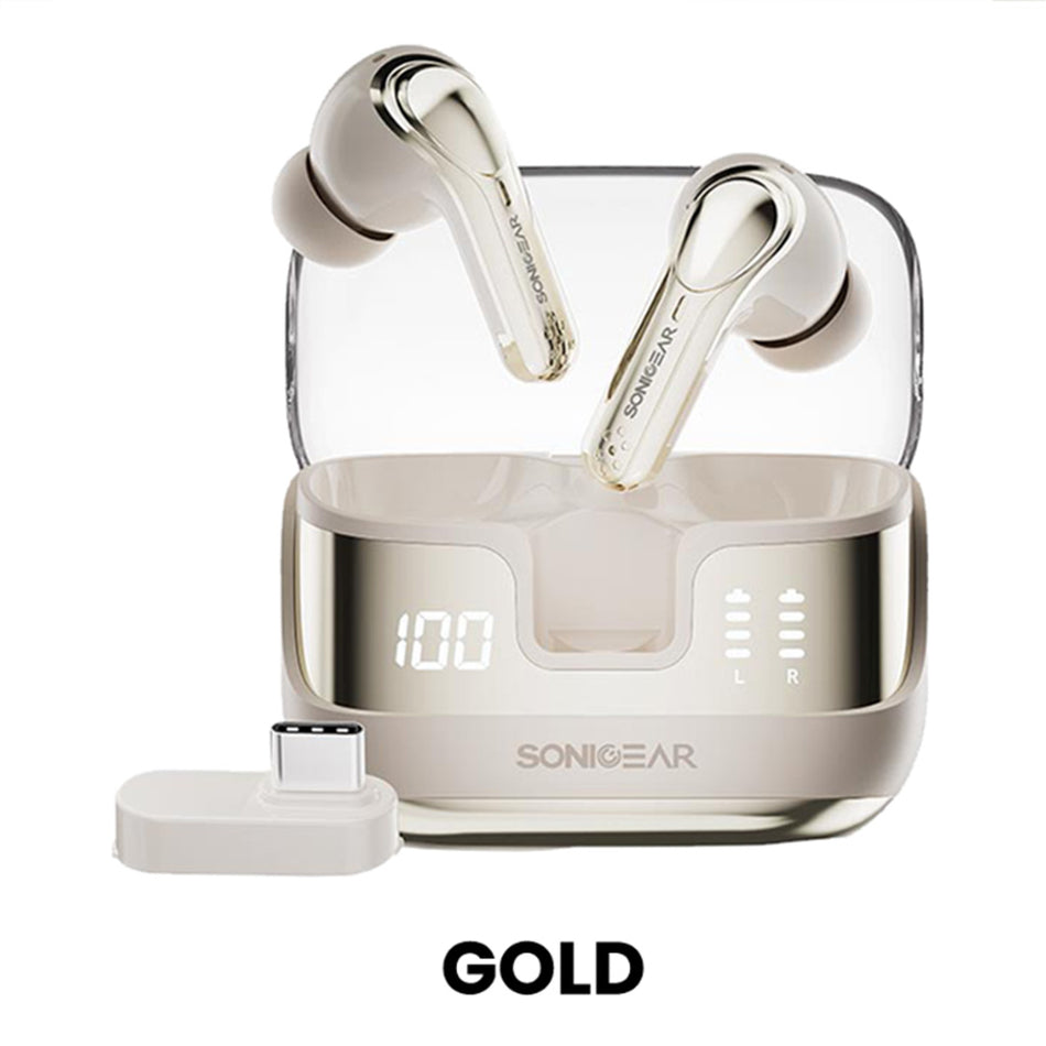 Sonicgear Dual Mode 2.4 G/Bt5.4 Superior 4 Mics Anc/Enc Earpump Xp2 Gold