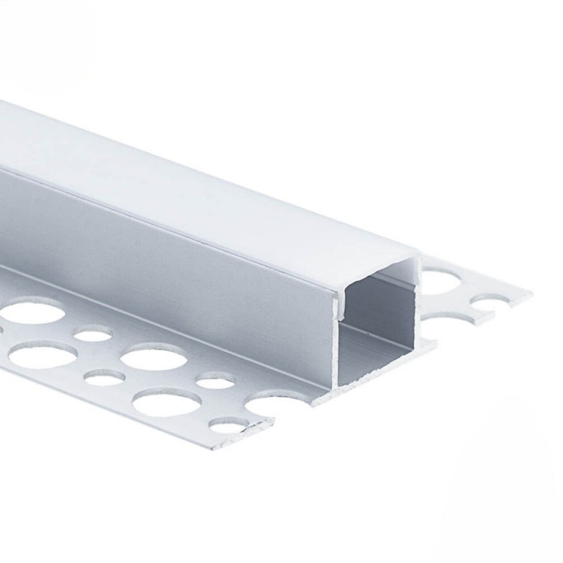 EuroSpot Προφίλ Αλουμινίου Γυψοσανίδας Ασημί Για Led Ταινίες L=2m 54.6x12.8mm NW=12.4mm Γαλακτερό Κάλυμμα