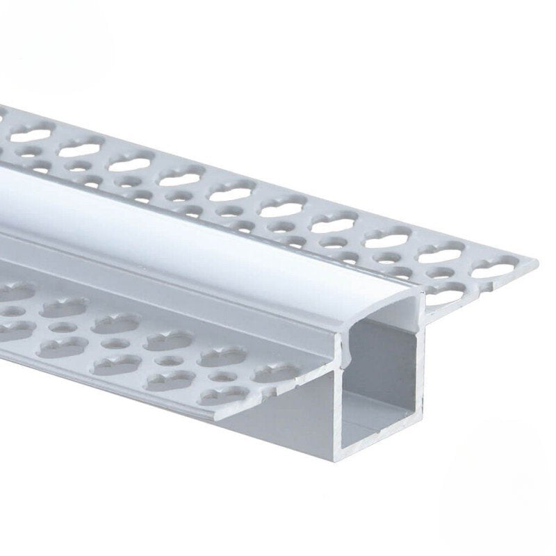 EuroSpot Προφίλ Αλουμινίου Γυψοσανίδας Ασημί Για Led Ταινίες L=2m 56x15mm NW=12.5mm Γαλακτερό Κάλυμμα