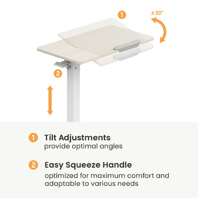 BRATECK γραφείο FMT02-03 με ρυθμιζόμενο ύψος & κλίση, 710x400x710~1060mm, λευκό