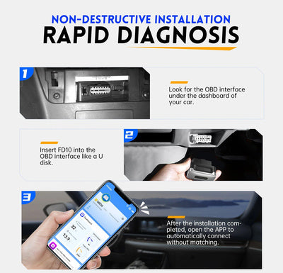 FNIRSI διαγνωστικό αυτοκινήτου OBD II FD10, Bluetooth