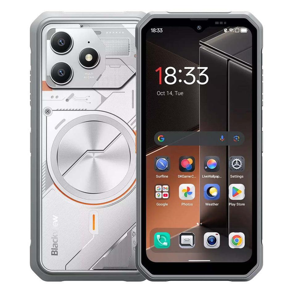 BLACKVIEW OCTA-CORE RUGGED PHONE 6.56' (8GB+128GB) NFC ANDROID 16 WITH PROTECTIVE CASE ARMOR GREY
