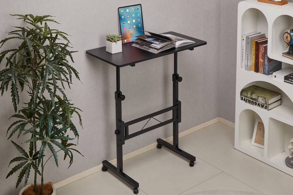 BRATECK γραφείο FWS10-6 με ρυθμιζόμενο ύψος & ροδάκια, 800x400x710~1110mm, μαύρο