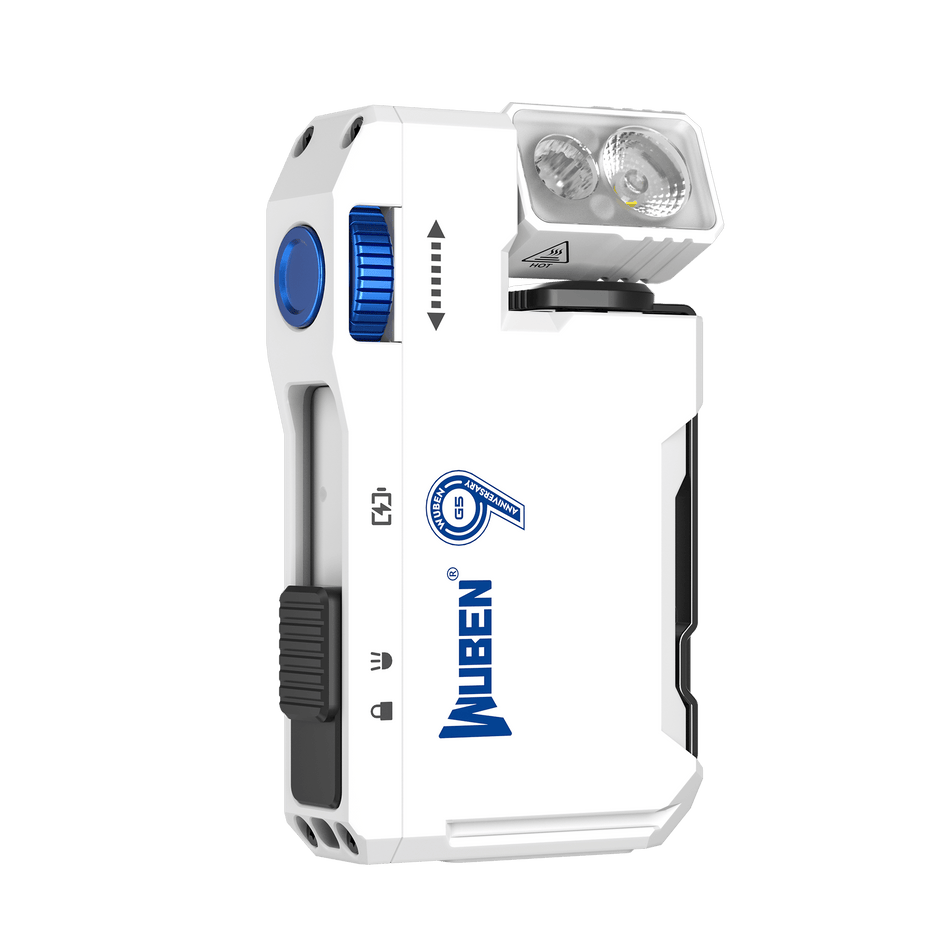 WUBEN G5 Anniversary Edition EDC LED Φακός Χειρός 400 Lumens, 180° Περιστρεφόμενη Κεφαλή, Φακός Τσέπης Με Μαγνήτη Άσπρο