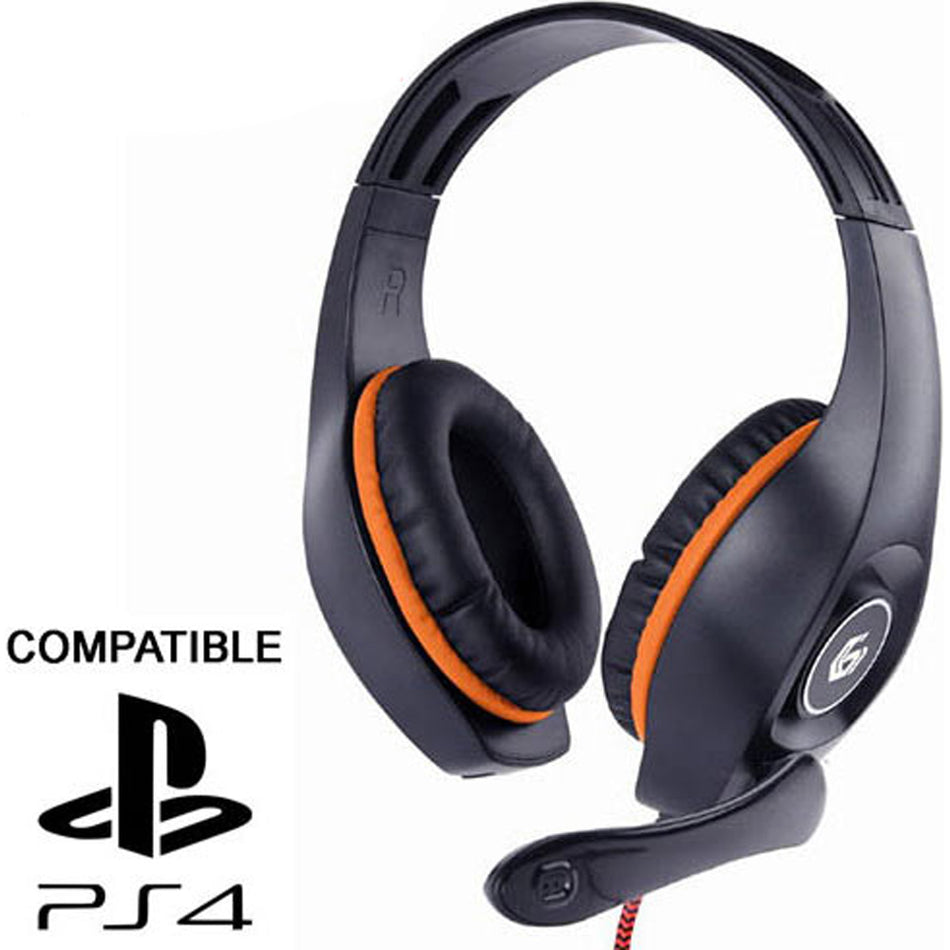 Gembird Gaming Headset With Volume Control Pc/Ps4 Orange Black