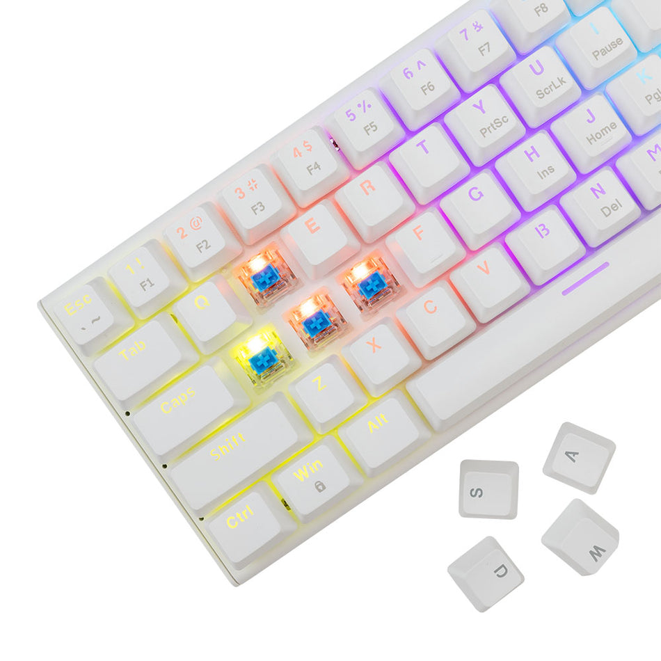 White Shark Mechanical Keyboard Gk 002221 V2 Us Blue Switch Wakizashi 2 White
