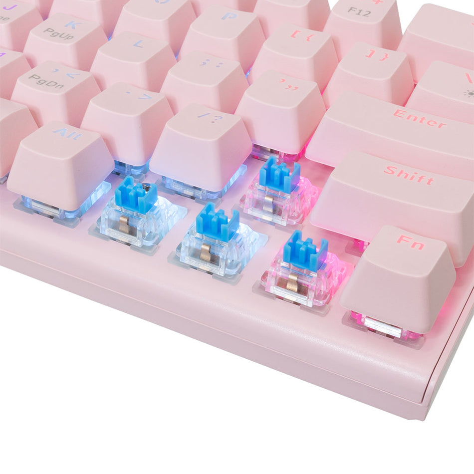 White Shark Mechanical Keyboard Gk 002421 V2 Us Blue Switch Wakizashi 2 Pink