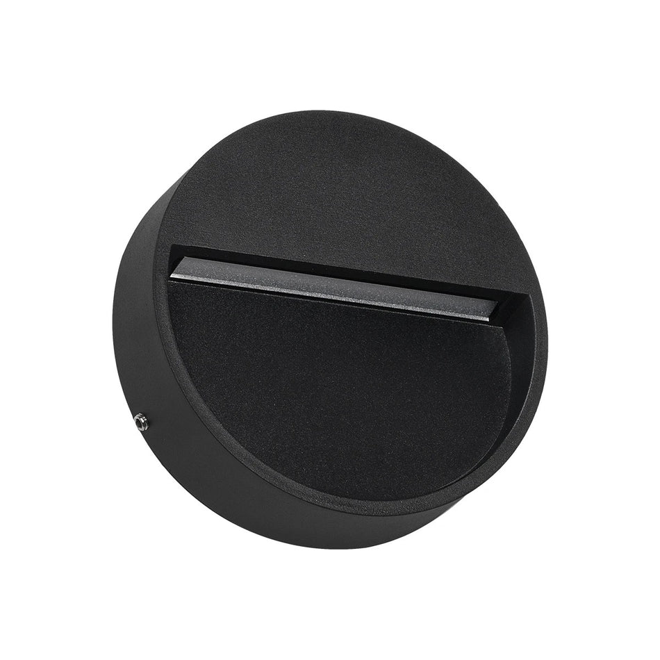 STEPINI GLB-103-0034 Φωτιστικό Σκαλοπατιού / Διαδρόμου LED 3W 270lm 45°  Αδιάβροχο IP65 Θερμό Λευκό 2700K - Sanan SMD Chip - Μαύρο Ματ - Μ12 x Π3 x Υ12cm - 3 Χρόνια Εγγύηση