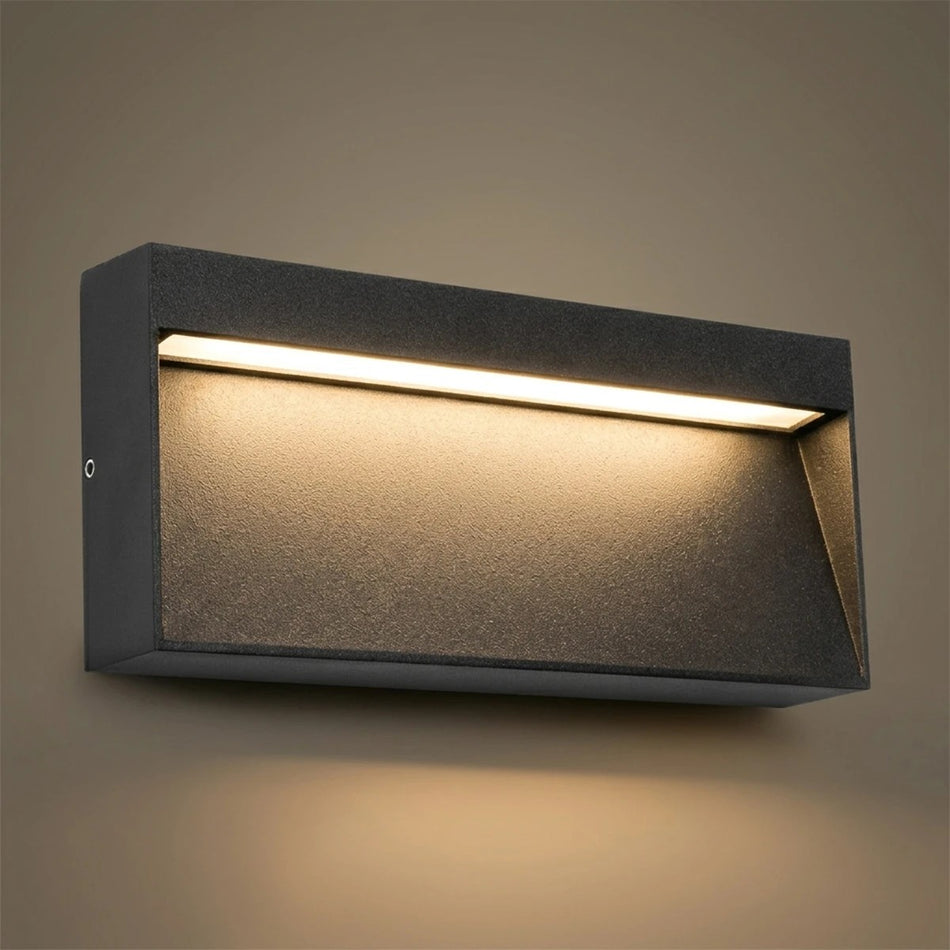 STEPINI GLB-103-0036 Φωτιστικό Σκαλοπατιού / Διαδρόμου LED 9W 810lm 45°  Αδιάβροχο IP65 Θερμό Λευκό 2700K - Sanan SMD Chip - Μαύρο Ματ - Μ20 x Π3 x Υ9cm - 3 Χρόνια Εγγύηση