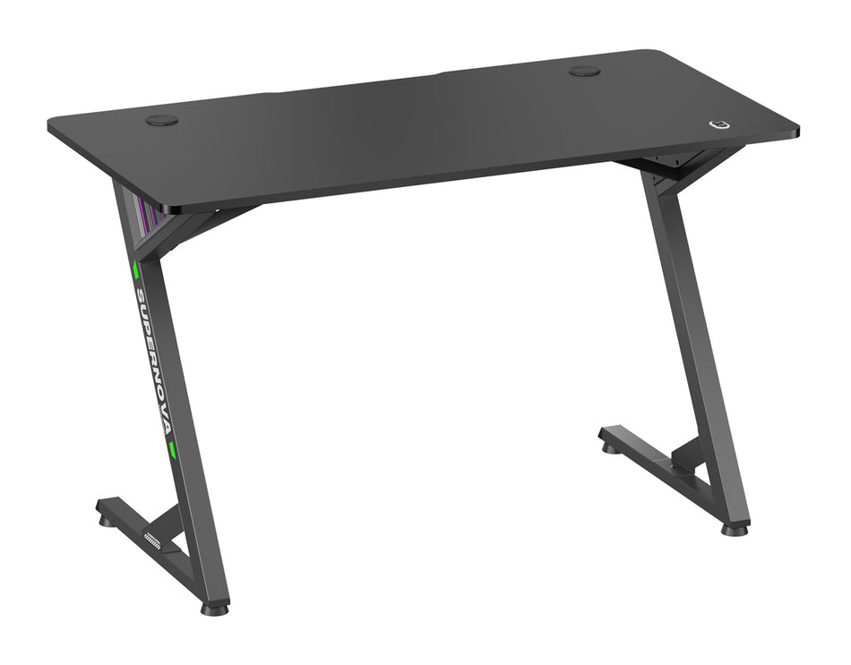 BRATECK gaming γραφείο GMD14-1 με RGB φωτισμό, 120x60x75cm, μαύρο