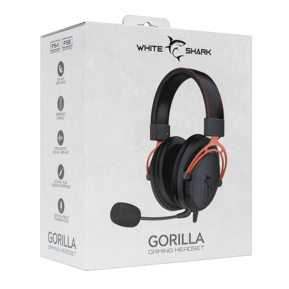 WHITE SHARK GAMING HEADSET GH-2341 GORILLA BLACK/RED