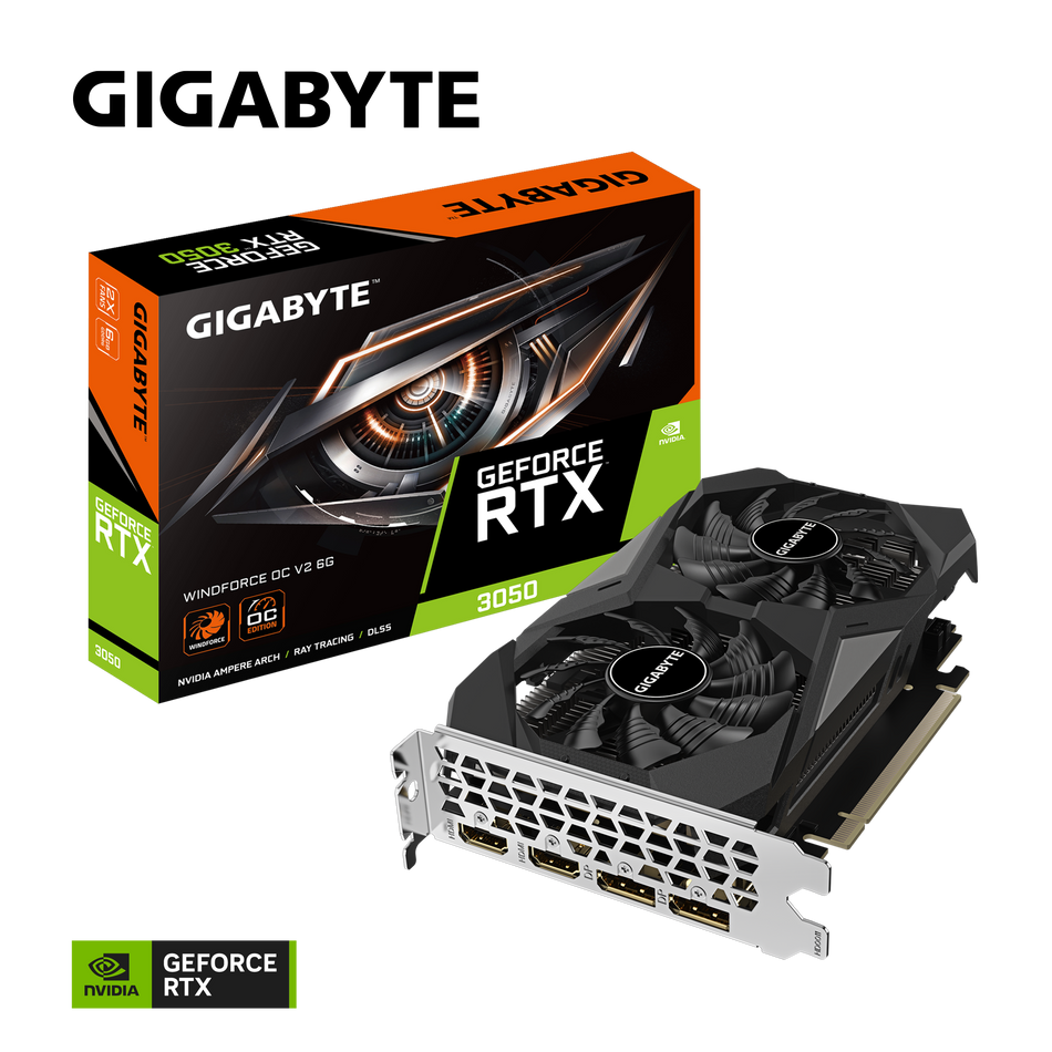 GIGABYTE VGA GV-N3050WF2OCV2-6GD, 6GB , GDDR6