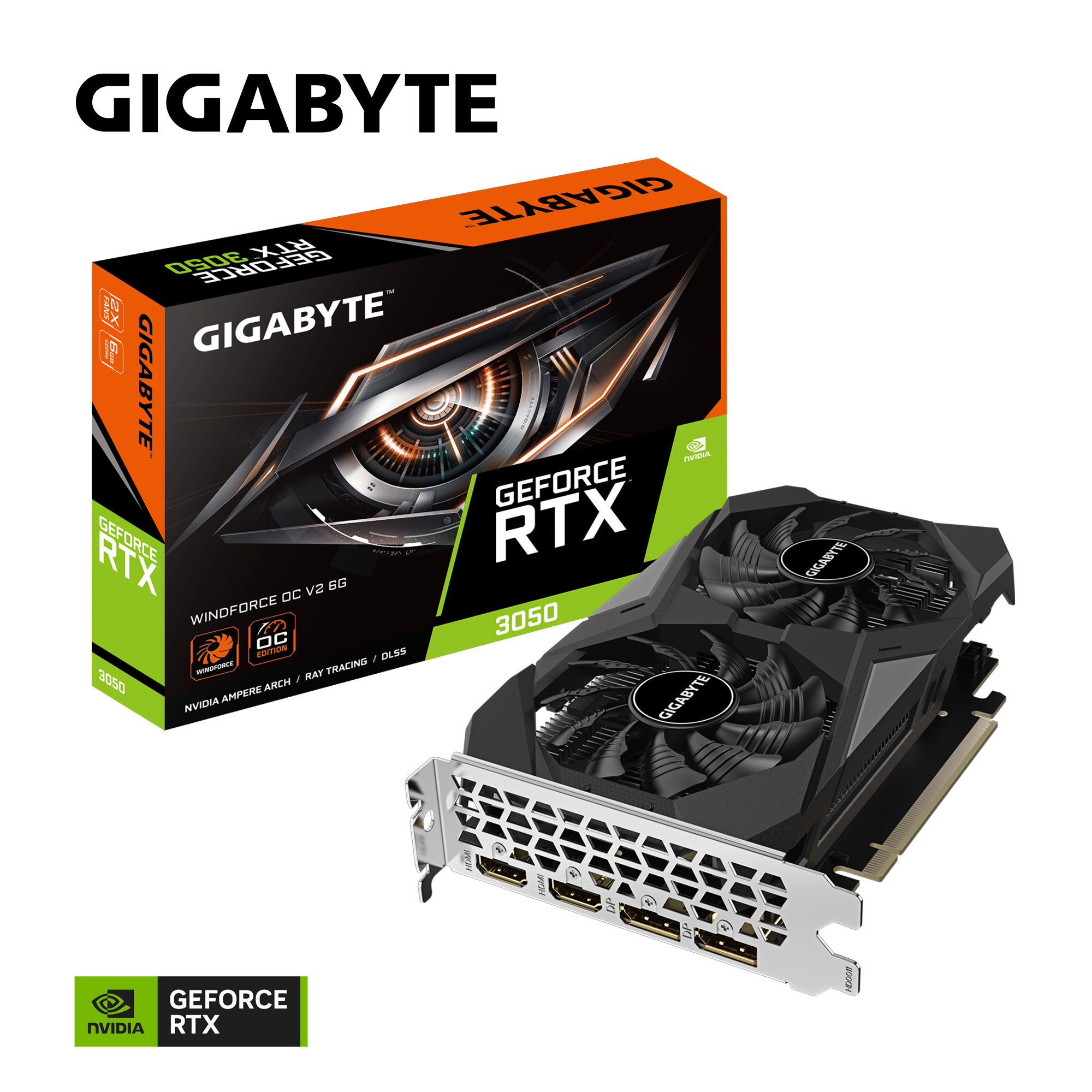 GIGABYTE VGA GV-N3050WF2OCV2-6GD, 6GB , GDDR6