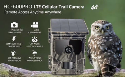 SUNTEK smart ηλιακή κάμερα κυνηγού HC-600PRO, PIR, 4G, 30MP/2K, SD, IP65