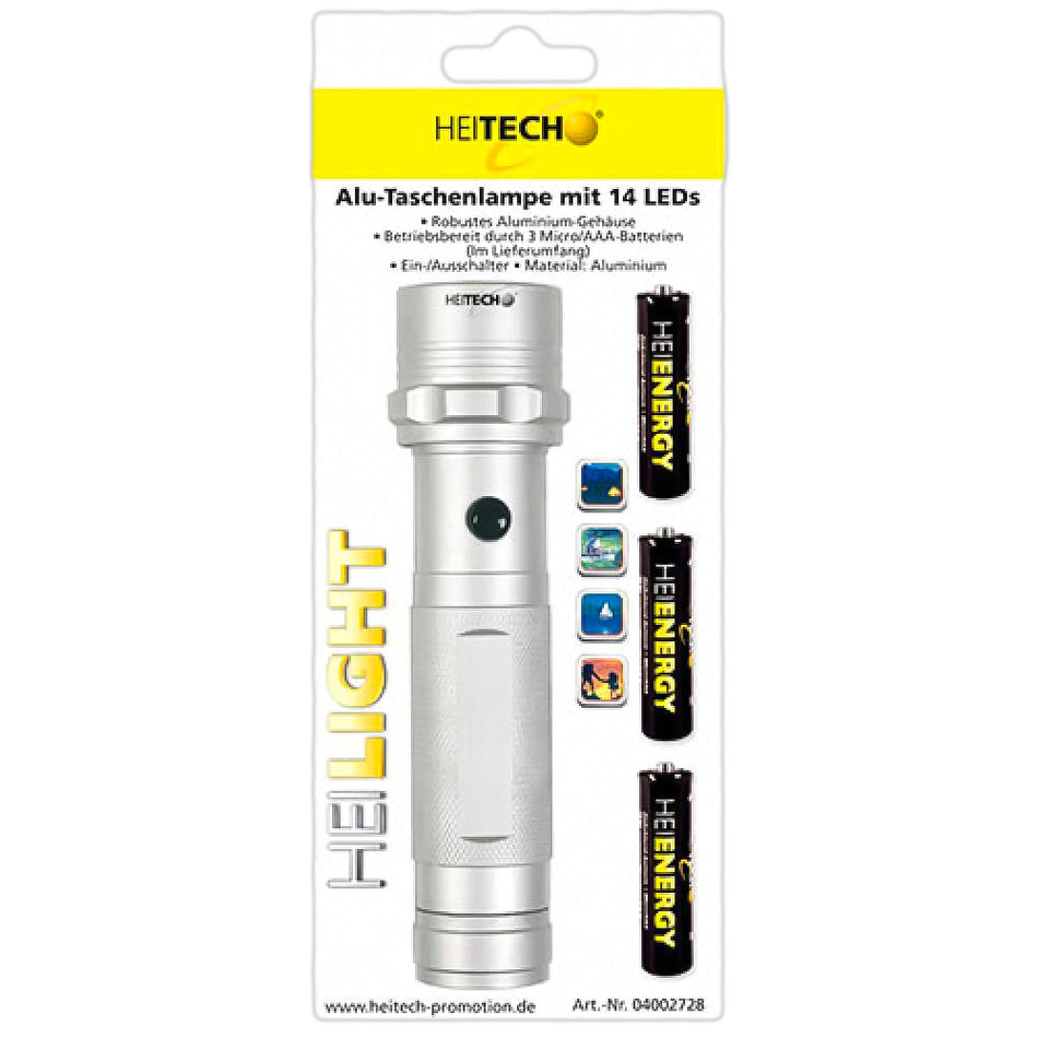 HEITECH ALU TORCH WITH 14 LEDs