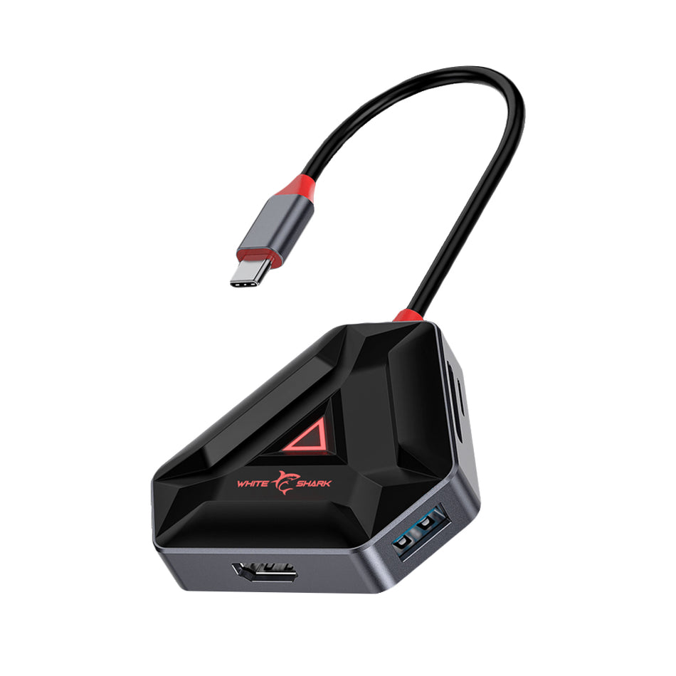 White Shark 6 In1 Type C Hub Black/Silver