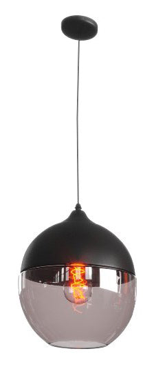 POWERTECH φωτιστικό οροφής HLL-0028, E27, 20x20cm, γυάλινο, μαύρο