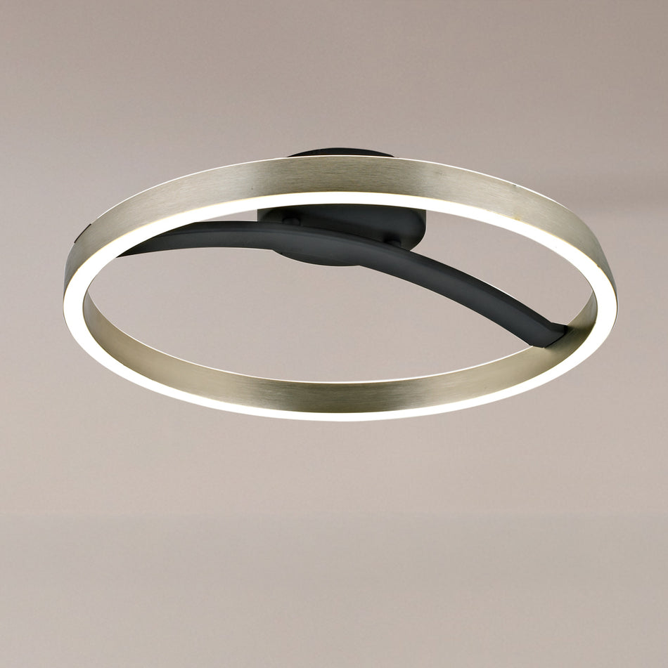 POWERTECH LED φωτιστικό οροφής HLL-0200, 29W, 4000K, Φ38x10cm, ασημί/μαύρο