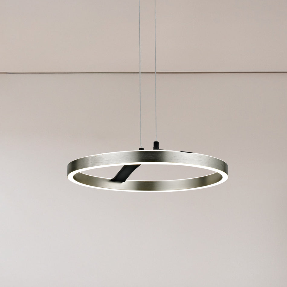 POWERTECH LED φωτιστικό οροφής HLL-0202, 29W, 4000K, Φ38x120cm, ασημί/μαύρο