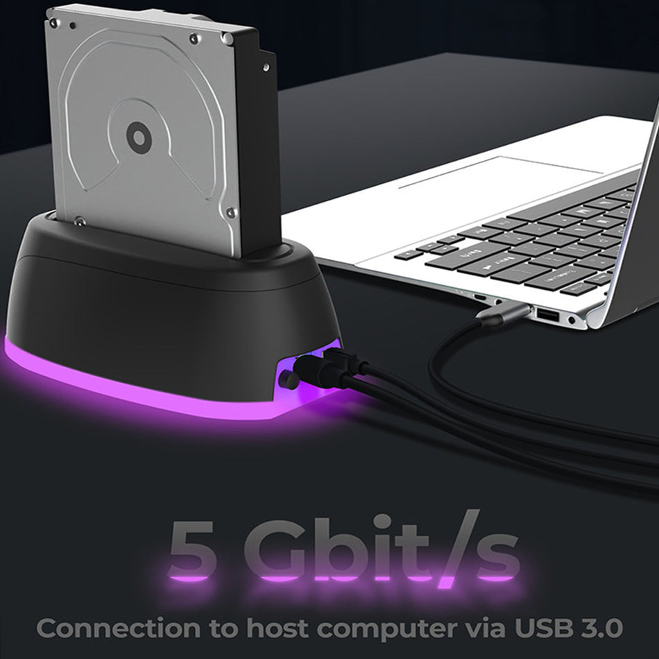 Icy Box Led Docking Station For Hdd/Ssd With Type C/Usb 3.2 Combo Cable