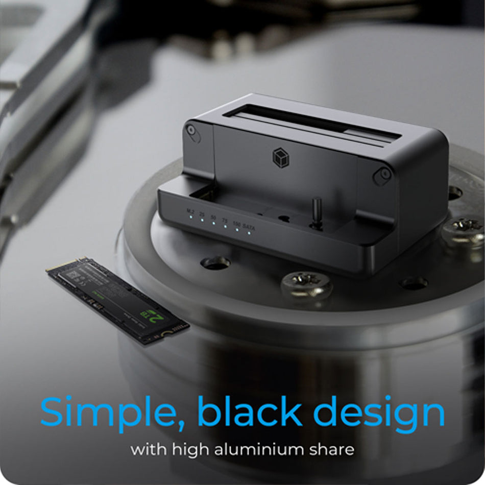 Icy Box Docking & Clone Station For M.2 Nv Me Ssd & 2.5''/3.5'' Sata Ssd/Hdd