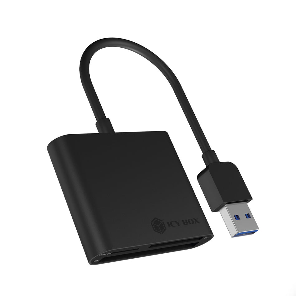Icy Box 3 Port Multicard Usb 3.2 Card Reader Black