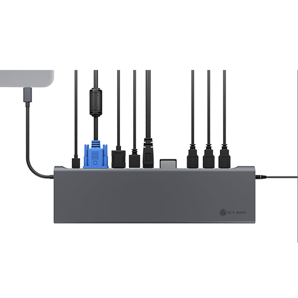 Icy Box 11 In 1 Type C Notebook Docking Station With Triple Video Output