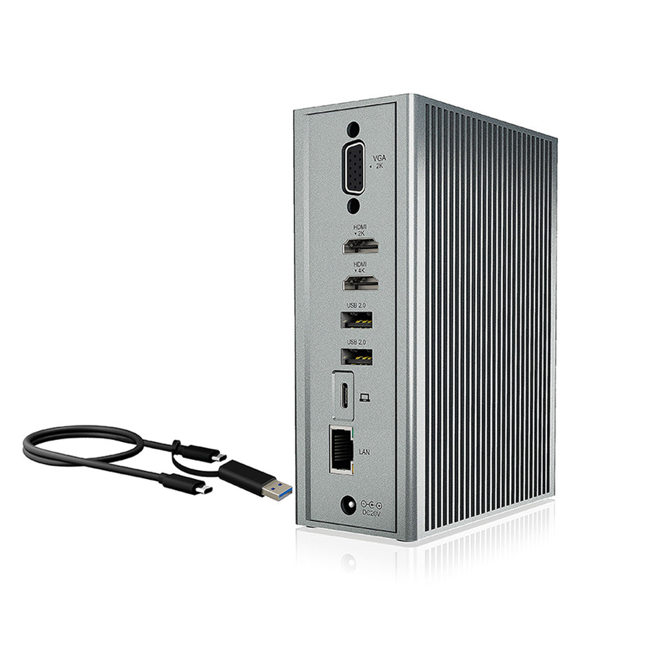 Icy Box 14 In 1 Usb/Type C Dock With Triple Video Output