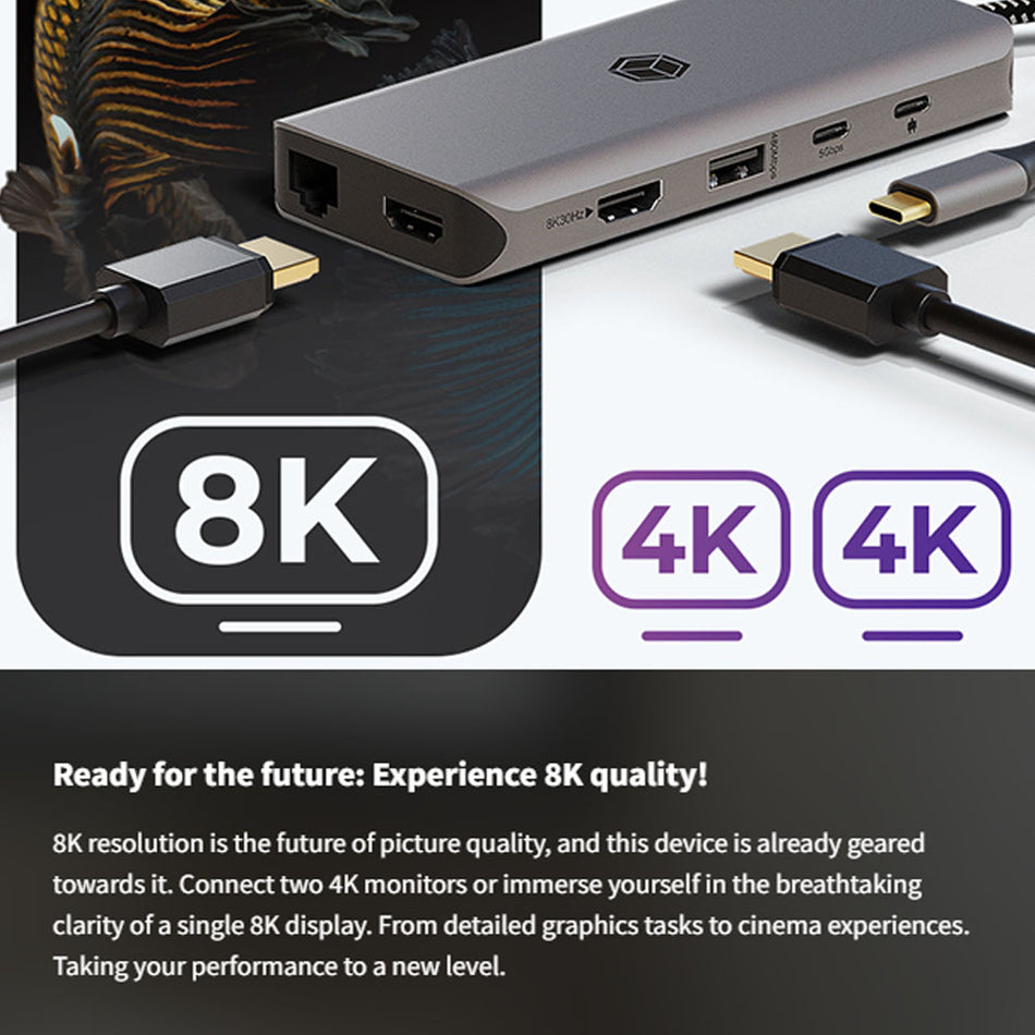 Icy Box 12 In 1 Type C Notebook Docking Station Pd100 W