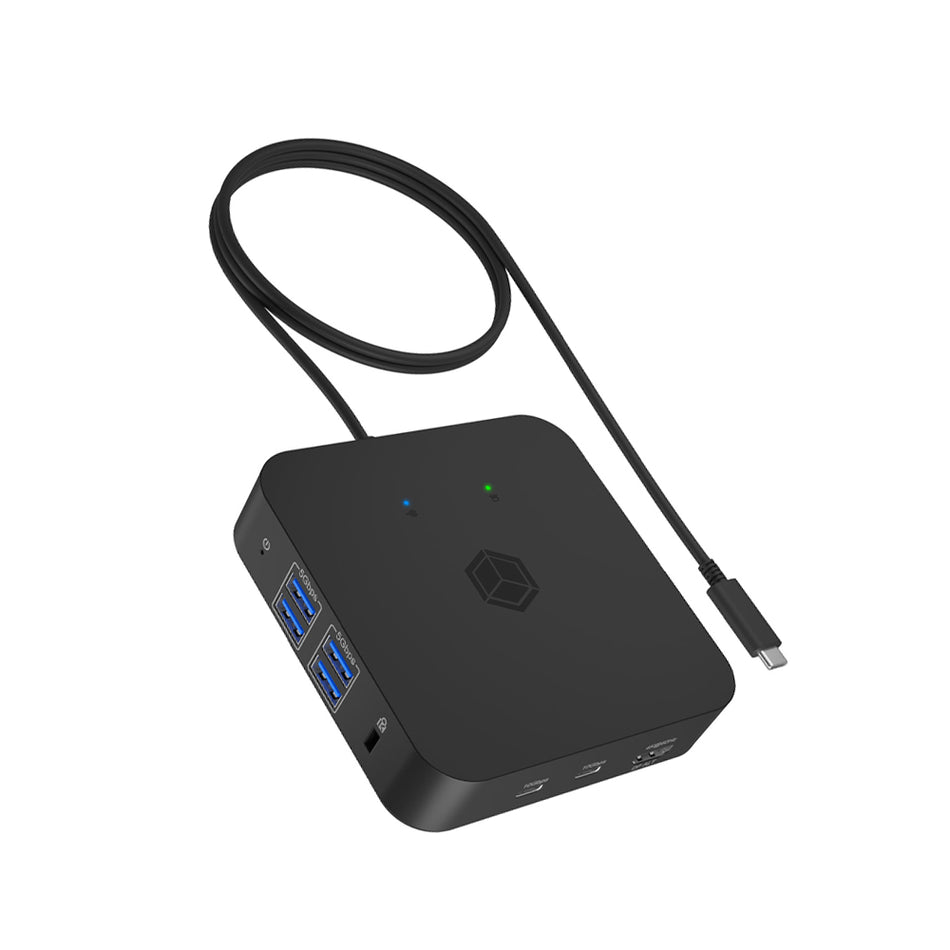 Icy Box 12 In 1 Type C Dock With Pd Up To 100 W Black