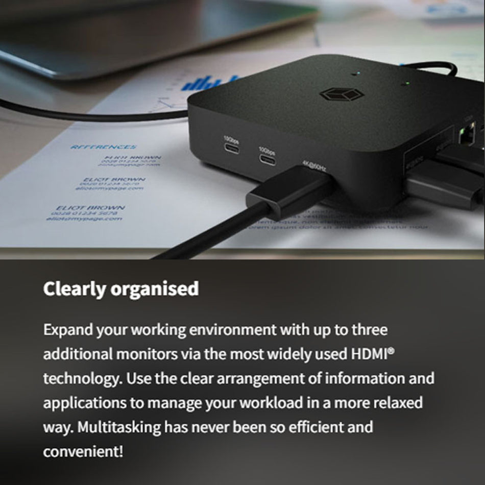 Icy Box 12 In 1 Type C Dock With Pd Up To 100 W Black