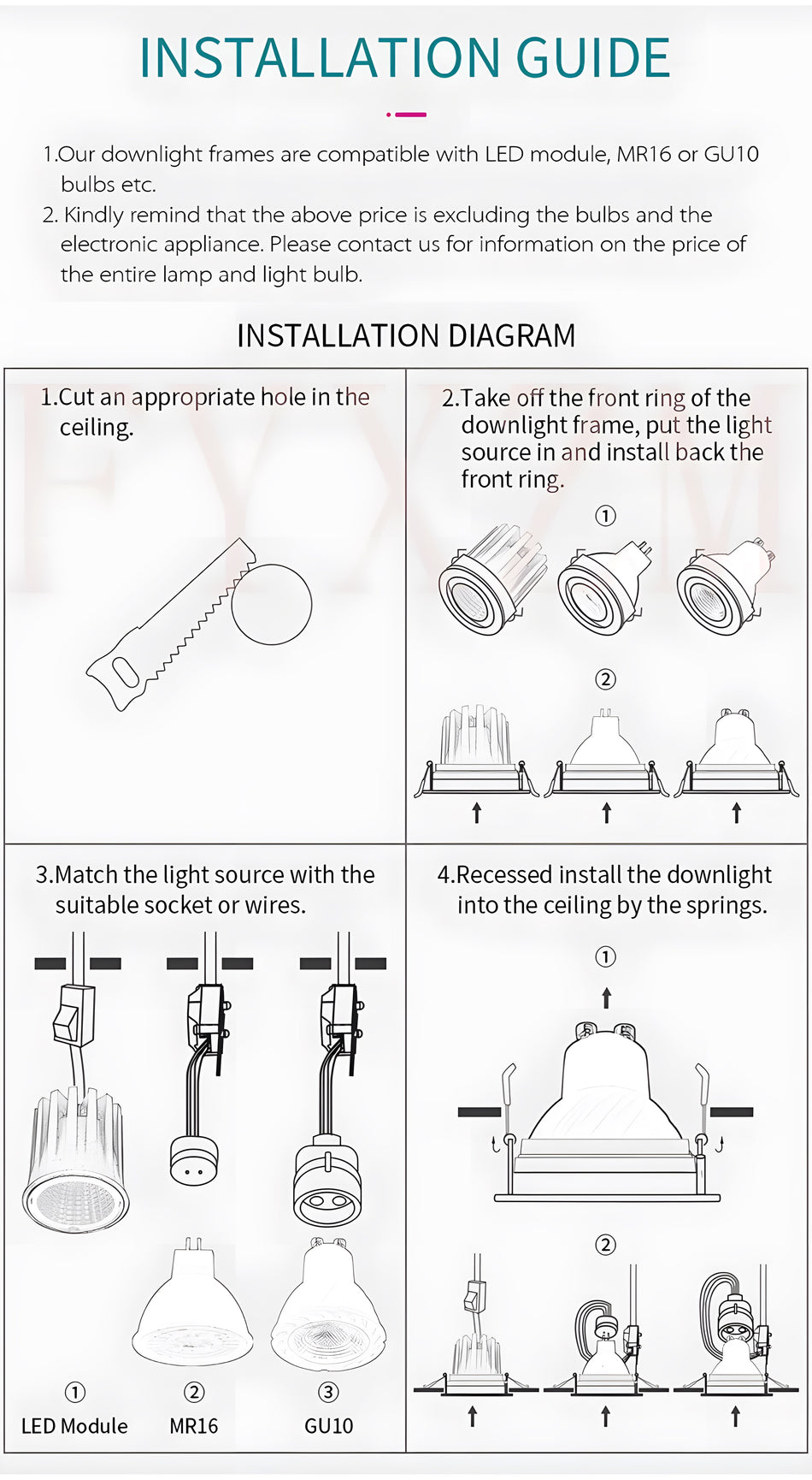 SE-SP-DL-R-BL CARGO SPORLIGHT DOWNLIGHT RECESSED GU10 BLACK FOR HOLE 8,4cm