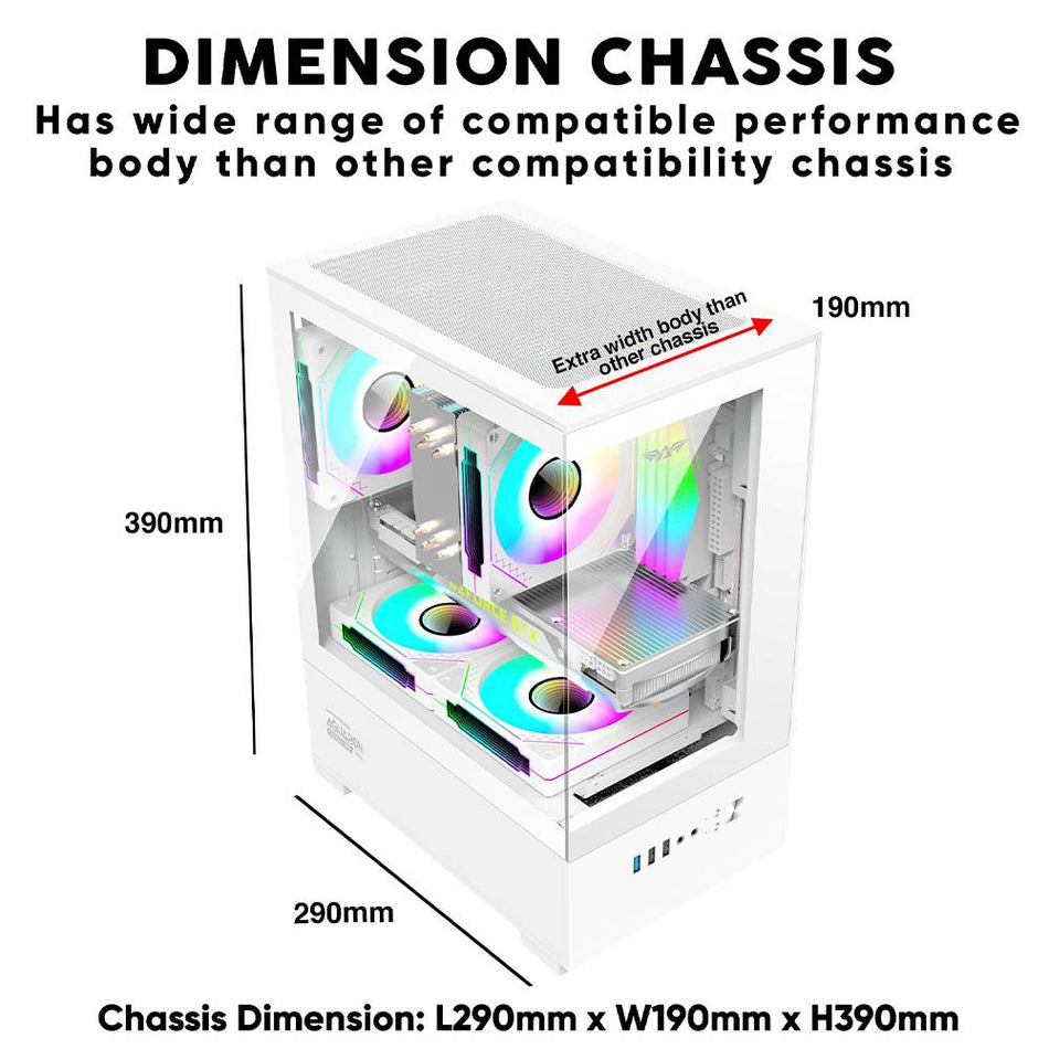 ARMAGGEDDON PC CASE WITH PSU AQIARON NEMO WHITE