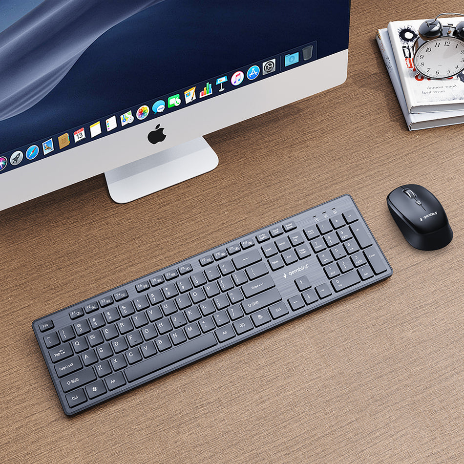 Gembird Wireless Desktop Set Us Layout Black