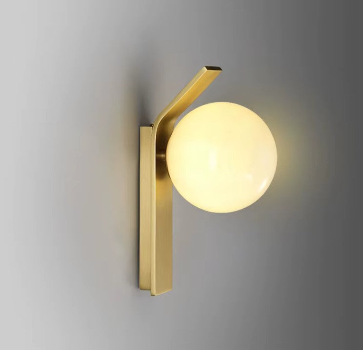 SE21-GM-15 KELIA WALL LAMP BRASS AND OPAL E14 12x15x22cm IP20 220V 2 YEARS WARRANTY